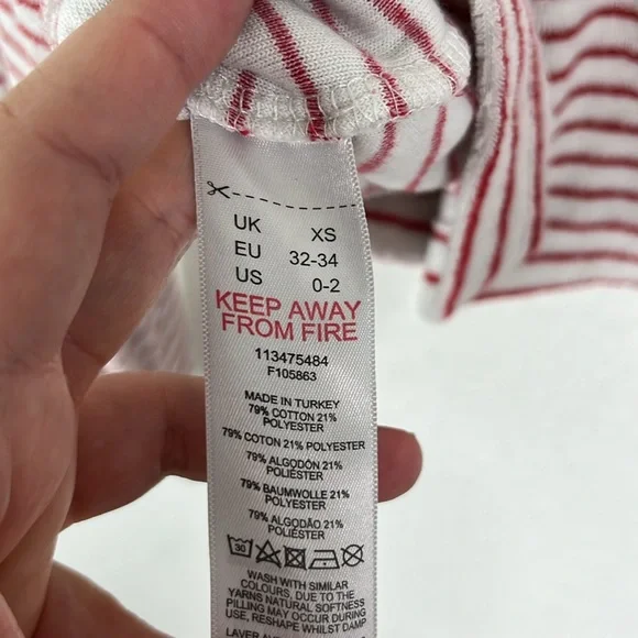 Topshop Terrycloth Stripe Button Up Polo in Red and White - Picture 7 of 8